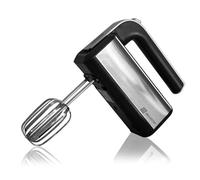 BEHOME Batteur Mixeur Électrique 5 Vitesses 300 W + Turbo avec lumière LED, couleur argent et noir, avec 2 Fouets pour pâtes douces et 2 Crochets pour pâte dure