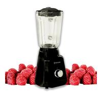 BEHOME Blender Mixeur électrique avec Bol en Verre de 1,5 L, lame Acier Inoxydable, Mixeur avec 2 vitesse et fonction Power 400 W, lumière LED, pour Smoothies, Shacker Protéines, Sauces, Bouillies