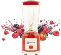 BEHOME Blender Mixeur Électrique, Bol Plastique 600 ML, lames en Acier Inoxydable, pour Smoothies, Shakes, Mixe Fruits, 250 W Rouge