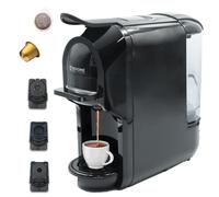 BEHOME Machine à Café à Capsules et à dosettes pour Nespresso, Dolce Gusto | 3 adaptateurs pour Cafè Expresso Italien prêt en quelques secondes, Noir