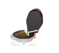 BEHOME Machine à Cônes Crème Glacée plaque anti-adhésive pour dosettes 1000 W moule cône inclus pieds antidérapants, Violet et blanc