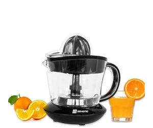 Behome Presse agrumes électrique, petite contenance 700 ml, en plastique, mouvement bidirectionnel, avec double cône de pressage, carafe graduée, noir
