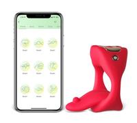 BeHorny Anneau pénien vibrant, contrôlé par application avec vibration de la langue, jouet sexuel rechargeable pour homme adulte, 10 modes de vibration.