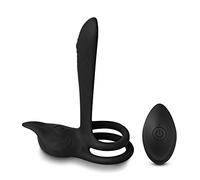 BeHorny Couples Vibrator Anneau pénien vibrant Double vibrateur pour point G et clitoris pour couples, jouets sexuels pour adultes