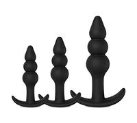 BeHorny Ensemble de trois plugs anaux en silicone de qualité supérieure, noir