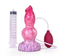 BeHorny Gode gicleur, gode en silicone liquide Fantaisie avec ventouse, pompe et seringue incluses