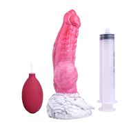 BeHorny Gode gicleur, gode en silicone liquide Fantaisie avec ventouse, pompe et seringue incluses