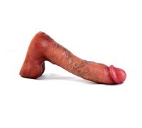 BeHorny Gode Sex Toy, Gode pénis réaliste avec boules en Silicone Liquide avec Ventouse