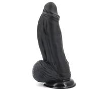 BeHorny Gode Sex Toy, Gode pénis réaliste avec boules en Silicone Liquide avec Ventouse