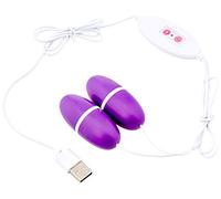 BeHorny Mega power Oeuf Love Egg Double Vibrant alimenté par USB à 12 vitesses, Violet