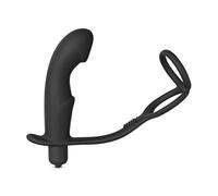 BeHorny Plug anal masseur de prostate avec anneau pénien en silicone, noir