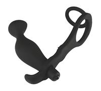 BeHorny, Plug Anal Masseur de Prostate avec Anneau Pénien en Silicone, Noir