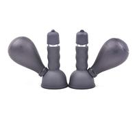 BeHorny Ventouses à Tétons Vibrantes en Silicone/Pompe à Clitoris, Noir