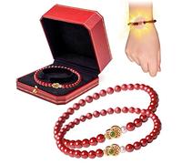 behound FengShui Calabash Cinnabar Bracelet, Feng Shui Cinnabar Calabash Bracelet for Men Women, Feng Shui Bracelets for Wealth and Protection Good Luck Money Amulet (2Pcs)