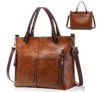 behound Ladies Vintage Leather Shoulder Bag, Leather Purse and Handbags for Women, Vintage Purse Handbags Large Crossbody Shoulder (Brown)