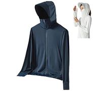 behound Lightweight Sun Protection Clothing for Men and Women-UPF 50+ Long Sleeve Sun Protection Hoodie Shirt with Pockets (Navy Blue,2XL)