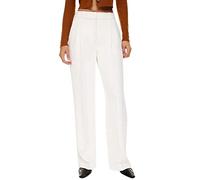 behound Lightweight Tailored Wide Leg Pants, Womens Casual Effortless Tailored Wide Leg Pants (White,S)