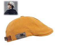 behound Retro Vintage Street Beret Cap, 2023 Trendy Men's Flat Adjustable Beret Hats, Newsboy Hats for Men (Yellow,One Size)