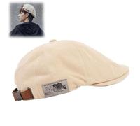 behound Retro Vintage Street Beret Cap, 2023 Trendy Men's Flat Adjustable Beret Hats, Newsboy Hats for Men (Beige,One Size)