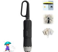 behound Ring Buckle Umbrella,Reflective Safety Strip,Sturdy Windproof,Travel Portable,Travel Umbrella Compact,Compact Umbrella Windproof,Reverse Automatic Umbrella,Portable Folding Umbrella (Black)