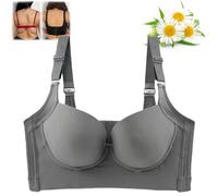 behound Shecurve Push-Up Back Smoothing Bra,Lets Girl Women Deep Cup Bra Full Back,Full-Coverage Back Smoothing Bra (Grey,42)