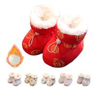 behound Warm Fur Baby Boots, Cute Warm Fleece Fur Baby Sock Shoes with Drawstring for Infant (I,13cm)