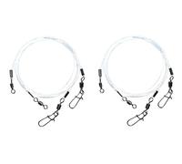 Behr Hardmono Lot de 4 bas de ligne pour poissons carnassiers avec émerillon et mousqueton 35 cm, 20 kg, avec autocollant Petri Heil!