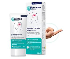 Behrend - Crème contre le psoriasis, l'eczéma et la neurodermite en cas de peau rouge, sèche & squameuse - réduit des démangeaisons & apaise la peau enflammée - Produit médical sans cortisone