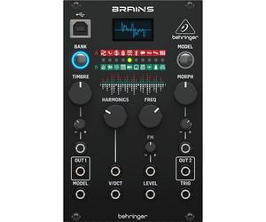 Behringer BRAINS Module Oscillateur Multi-Moteurs Polyvalent Pour Eurorack avec 20 Moteurs de Synthèse, Qualité Sonore 96 kHz et Oscilloscope OLED