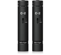 Behringer C-2 Dark Edition Paire de Microphones à condensateur à Petite Membrane, cardioïde, 20 Hz à 20 kHz, Enregistrement stéréo avec Supports antichocs et étui de Transport
