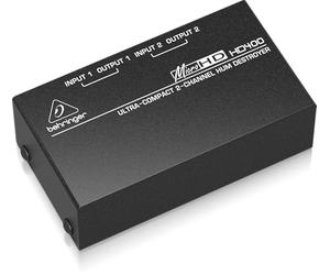 Behringer HD400 Ultra-Compact 2-Channel Hum Eliminator, Ground Loop Noise Suppressor for Hi-Fi, DJ, Home Studio and Audio Systems, Passive Design with RCA TRS Compatibility
