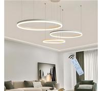 BEHWU Suspension LED à intensité variable, lampe de salon, lampe de suspension moderne 3000 K-6000 K, lampe suspendue LED, anneau lumineux pour salon, salle à manger, lustre en aluminium