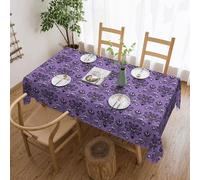 BEIANSHUO Haunted The Mansion Nappe carrée en polyester résistante à l'eau, aux déversements et lavable - Tissu décoratif polyvalent idéal pour salle à manger, fêtes, buffets et camping (137,2 x 182,9