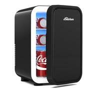 BEICHEN Mini réfrigérateur 6 litres/8 canettes pour chambre à coucher, voiture, bureau et chambre à coucher, refroidisseur thermoélectrique portable 110 V CA/CC et chauffage de soins de la peau