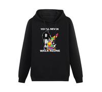 BEIDAHUANG Autism Dad & Son Youll Never Walk Alone Hoody Unisex Long Sleeve Hooded with Pocket Black M