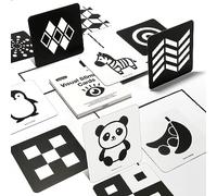 beiens Bébé Cartes Flash Noir et Blanc, Jouets pour Le Développement du Cerveau du Nouveau-né, Cartes D'activités d'apprentissage par Stimulation Visuelle pour 0-36 Mois, 20 PCs 40 Pages-14 X 14 CM
