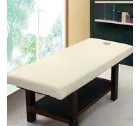 Beige,65x190cm/2.1x6.2ft,Couvreau De Lit De Massage Avec Trou De Visage Enveloppe Polyvalente Couvercle Lavable,Drap De Lit De Massage Adapté À 80 Cm Ou Moins De Lit De Beauté