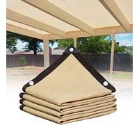 Beige 90% Toile d'ombre, 2 x 2 m 3 x 4 m 4 x 6 m 5 x 5 m 6 x 12 m 7 x 8 m 9 x 10 m Tissu d'ombrage résistant aux Rayons UV Voile ombragant, Rideau de Soleil avec œillets (Taille : 3 x 4 m (10 x 13