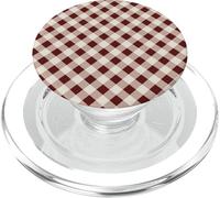 Beige and Brown Gingham Squares Classic Plaid Trendy Pattern PopSockets PopGrip pour MagSafe