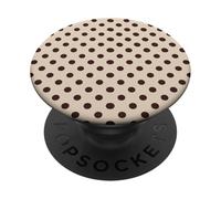 Beige and Dark Brown Polka Dots Classic Polkadots Pattern PopSockets PopGrip Adhésif