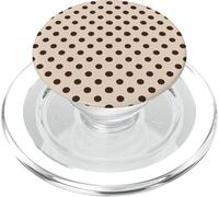 Beige and Dark Brown Polka Dots Classic Polkadots Pattern PopSockets PopGrip pour MagSafe