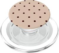 Beige and Dark Brown Polka Dots Classic Polkadots Simple PopSockets PopGrip pour MagSafe