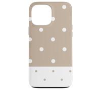 Beige and White Polka Dots Classic Polkadots Aesthetic Coque pour iPhone 13 Pro Max