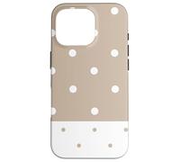 Beige and White Polka Dots Classic Polkadots Aesthetic Coque pour iPhone 16 Pro