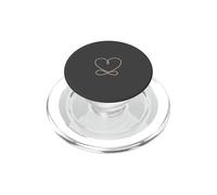 Beige Anthracite - Symbole de l'infini en Forme de cœur - Amour Minimaliste PopSockets PopGrip pour MagSafe