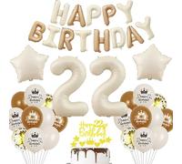 Beige Ballon 22 ans anniversaire Femme 22 ans Décorations Anniversaire Beige Ballon 22 anniversaire Crème 22 ans Femme anniversaire 22 ans Beige Ballon or 22 ans Happy Birthday Guirlande Beige