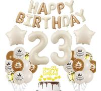 Beige Ballon 23 ans anniversaire Femme 23 ans Décorations Anniversaire Beige Ballon 23 anniversaire Crème 23 ans Femme anniversaire 23 ans Beige Ballon or 23 ans Happy Birthday Guirlande Beige