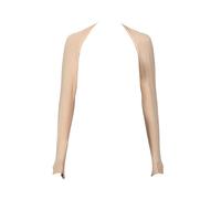 (Beige) Breathable Shoulder Wrap for Vacation Thin Shawl Sleeves for Beach Sun Protective Half Shawl for Women with Long Sleeves White
