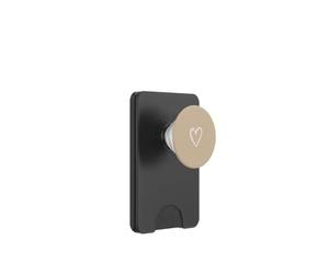 Beige/Brun Clair - Contour de cœur Simple dessiné à la Main PopSockets PopWallet pour MagSafe