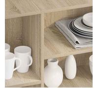 Beige Buffet de rangement - SOLOMOON - Commode salon - chêne sonoma 120x30x75 cm - bois d'ingénierie FR4881